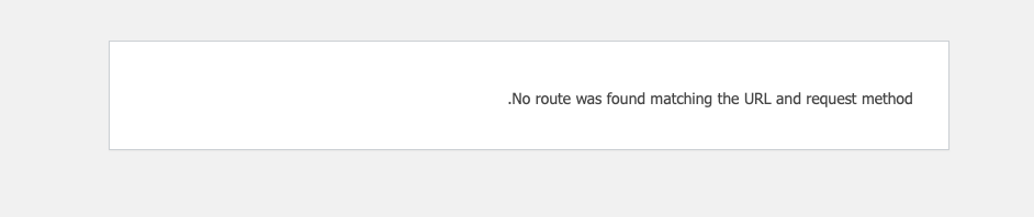 خطای No route was found matching the URL and request method