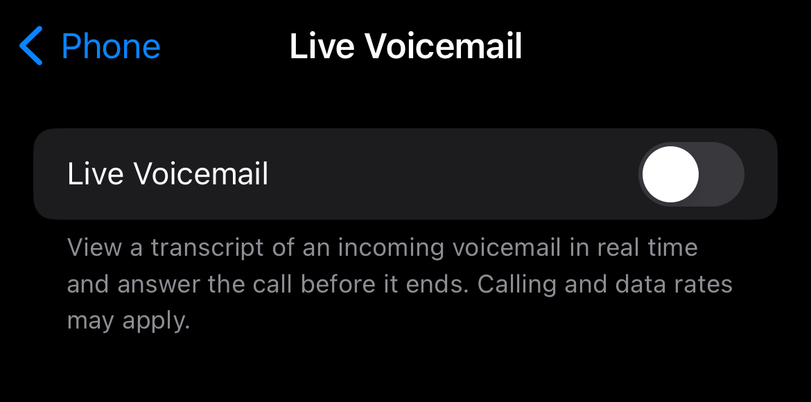 live voicemail