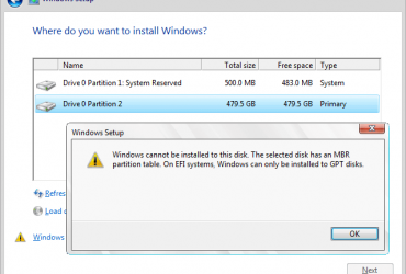 رفع مشکل MBR Partition Table در هنگام نصب ویندوز