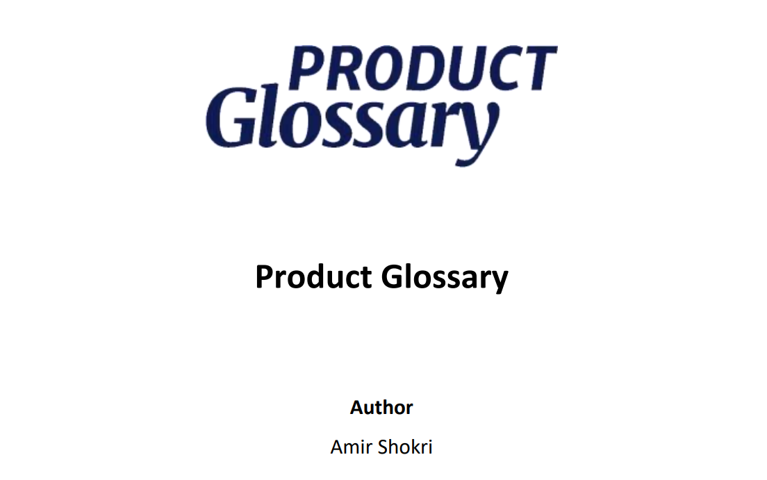 کتاب product glossary